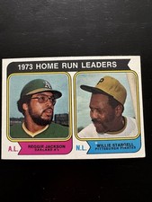 1974 Topps Baseball-Home Run League Leaders Reggie Jackson/Willie Stargell #202