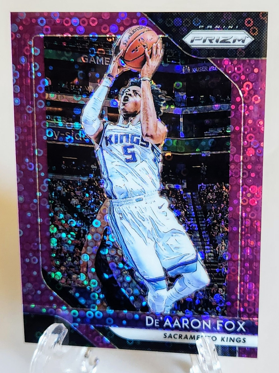 2018-19 Panini Prizm De'AARON FOX! FAST BREAK PURPLE PRIZM #'d /75! 2nd-Year 151