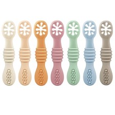 PandaEar 7 Pack Silicone Baby Feeding Spoon Led One Size, Multicolor
