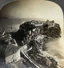 Monaco Ansicht Allgemeine der Fels 1900 Foto Stereo Vintage Analog § U