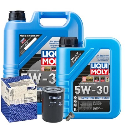 Motoröl 5W30 LIQUI MOLY Longtime High Tech 6L+MAHLE Ölfilter+Ölablassschraube