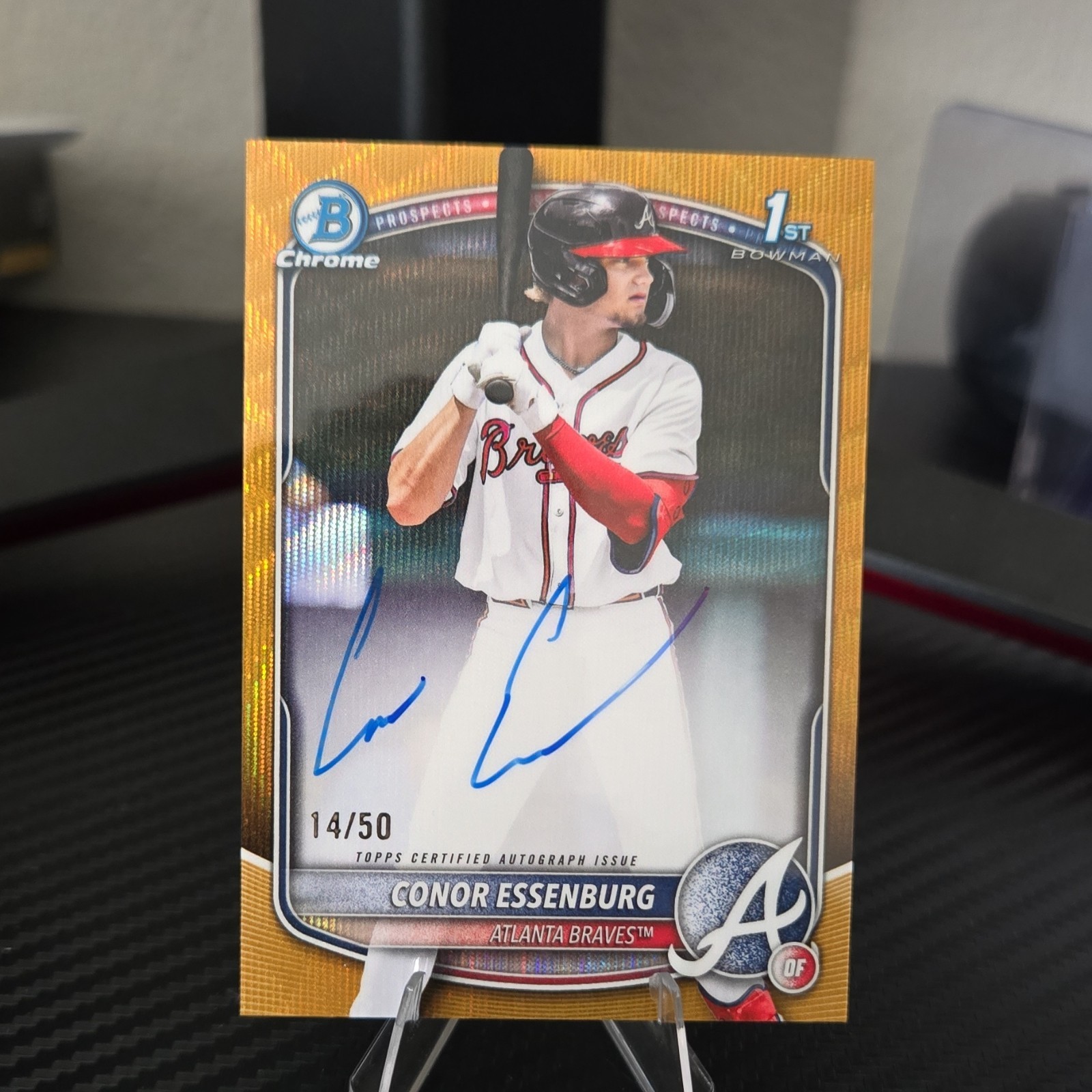 CONOR ESSENBURG 2025 BOWMAN CHROME DRAFT 1ST GOLD WAVE AUTO/50 