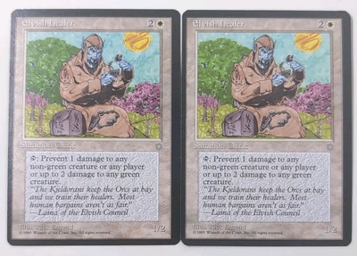 MTG Elvish Healer Ice Age slight Miscut Off Center Error Mint Magic (2)