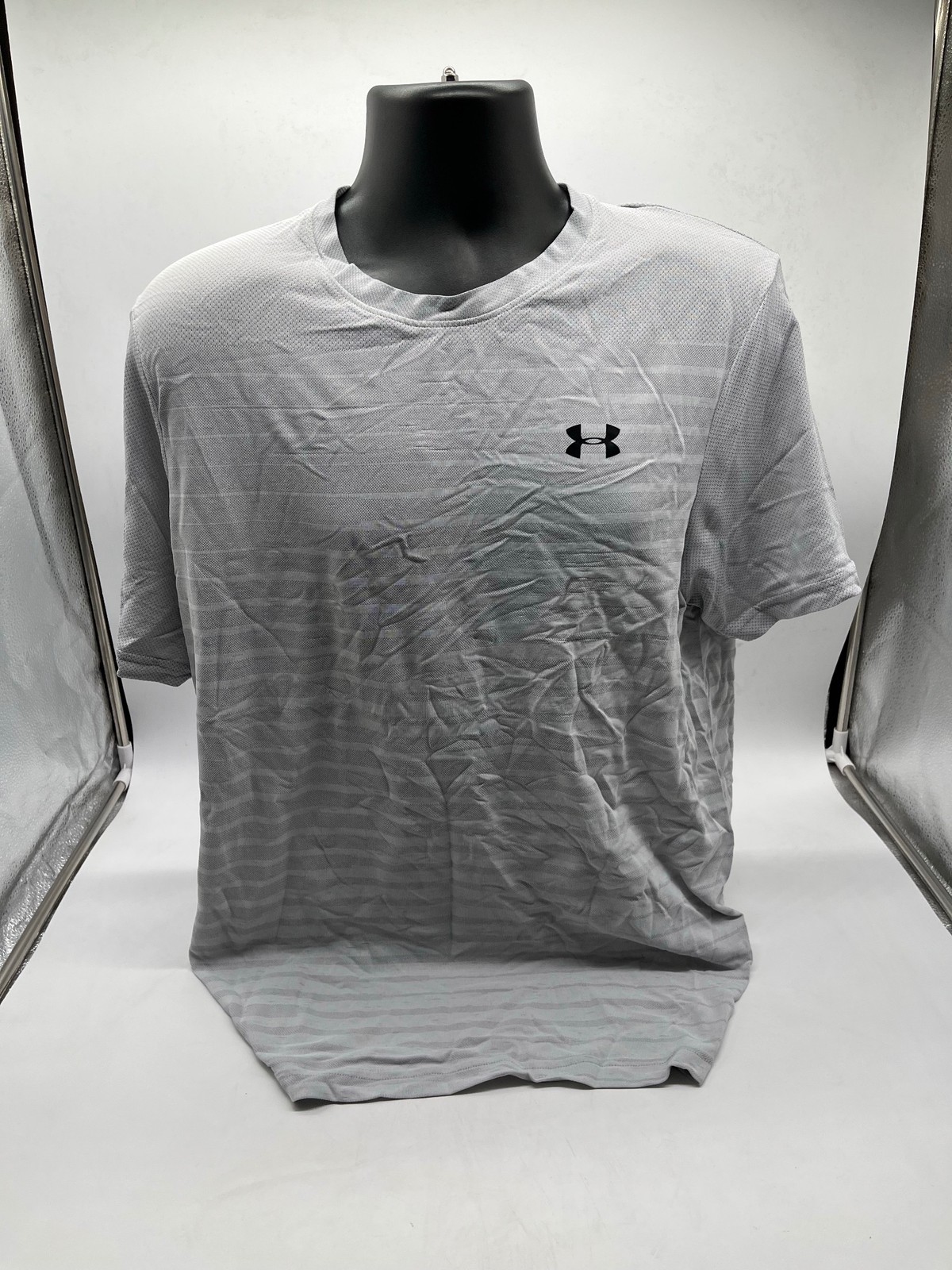 Under Armour HeatGear Striped Short Sleeve Shirt Gray