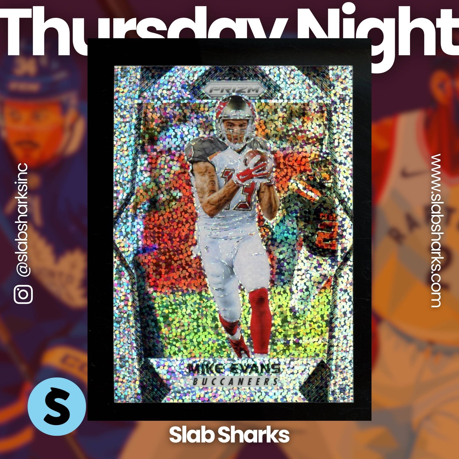 2017 PANINI PRIZM #68 MIKE EVANS WHITE SPARKLE SSP