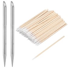 202 Pcs Nail Cleaning Cuticle Stick Stainless Steel Cuticle Pusher Pointed Co...