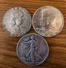 90% Silver Half Dollar Lot Walking Liberty, Franklin and 1964 Kennedy (B)