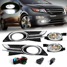 LED White Fog Light For 2014-2016 Honda Odyssey LH RH Pair w/ Wring Switch Kits