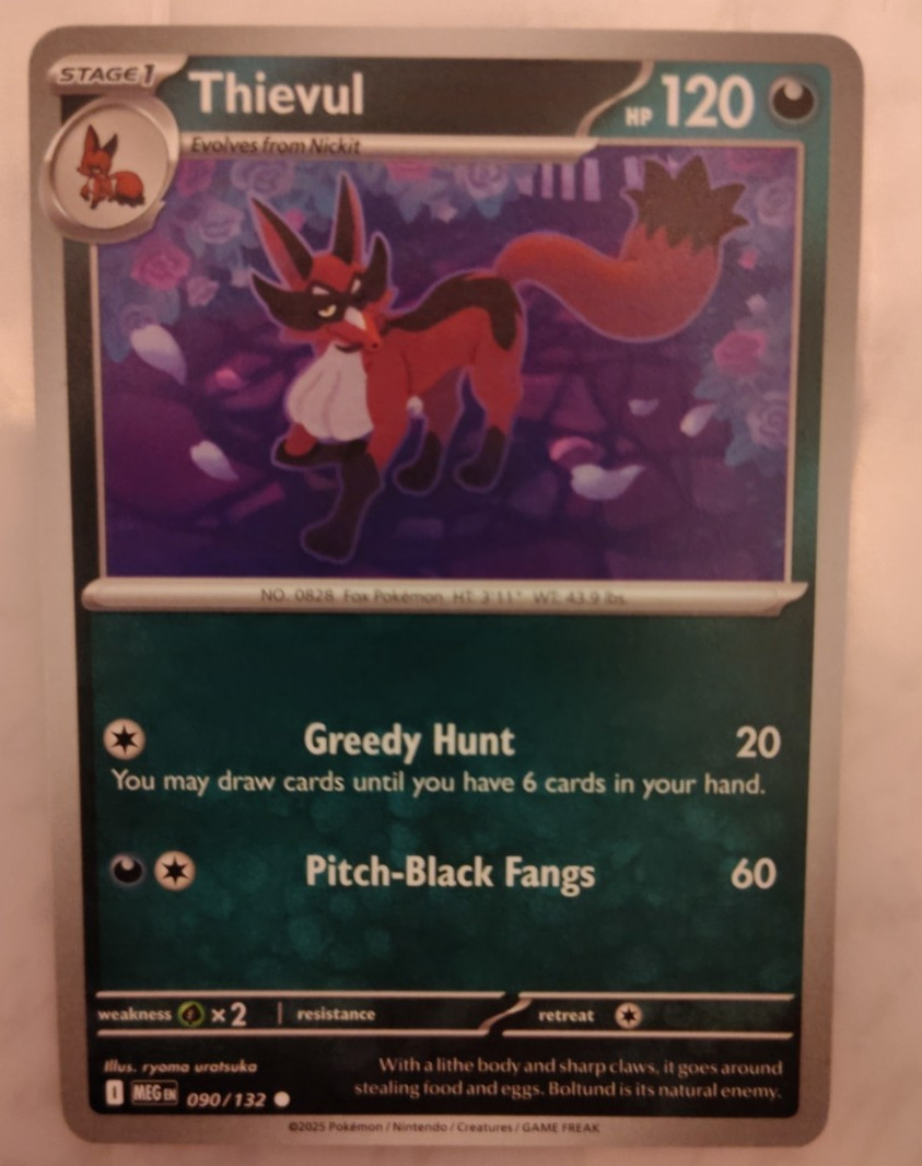 Thievul 090/132 Mega Evolution Common Pokémon Card NM