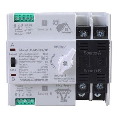 100A 2Pole Double Power Auto Transfer Switches for Simple Electricity Supply