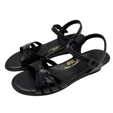 SAS Tripad Comfort Black Patent Leather Wedge Sandals Women's 8.5 N Made in USA