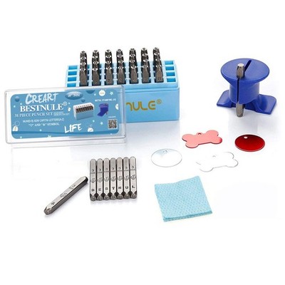 BESTNULE Metal Stamping Kit, Number and Letter Stamp Set 3mm, Silver-gray 
