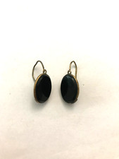 Anciennes Boucles d'oreilles Dormeuses en plaqué or et jais ? Napoléon III