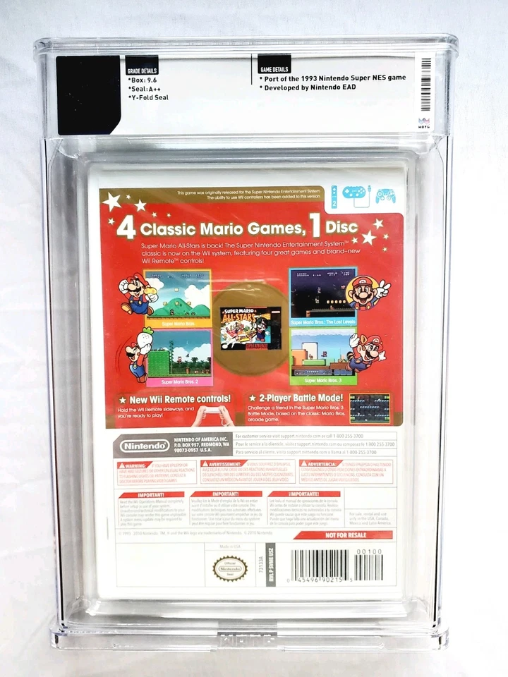 WATA 9.6 A++ SUPER MARIO ALL-STARS Limited Edition Nintendo Wii - Not For Resale - Image 2 of 4