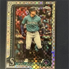 Topps 2025 Chrome Update Ben Williamson Rookie #USC168 Seattle Mariners Card. rookie card picture