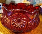 Vintage INDIANA GLASS BOWL Red Sunset