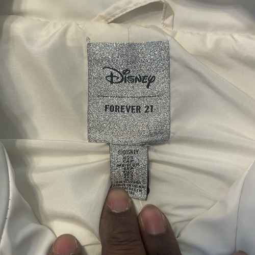 Disney x Forever 21 Women’s Small Vest Puffer Full Zip Pockets White - Imagen 5 de 8
