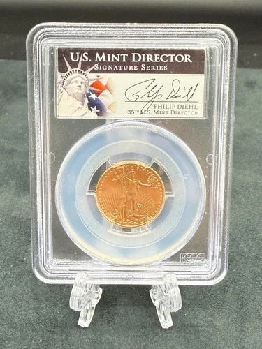 2013 $10 Gold Eagle PCGS MS70 1/4 oz .999 Gold U.S Mint Director Philip Diehl