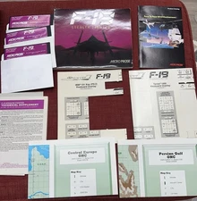 1988 Vintage F-19 Stealth Fighter Flight Simulator PC Game  Floppy Disks