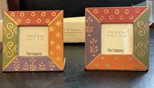 Pier 1 Imports Picture Frames Handpainted Festive Colorful Metal 2" x 2" Easel