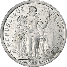 [#198322] New Caledonia, Franc, 1988, Paris, Aluminum, AU, Lecompte:48, KM:10