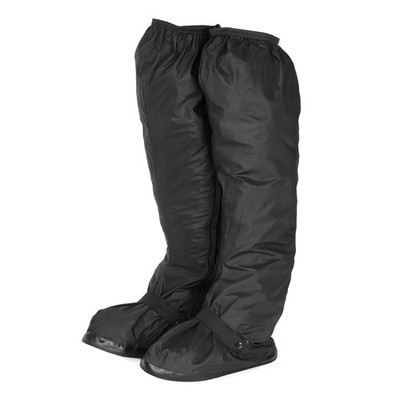Waterproof Shoes Cover XL PVC Rain Galoshes with Zipper & Strap Buckle, Black