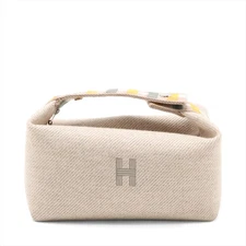 Hermès Brid A Black PM Wool Beige Silver Metal Fittings