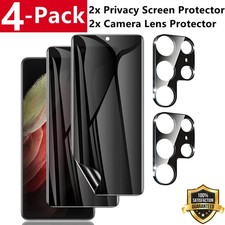 4X Privacy Hydrogel Screen Protector Camera Lens for Samsung S26 S25 S24 S23 S22