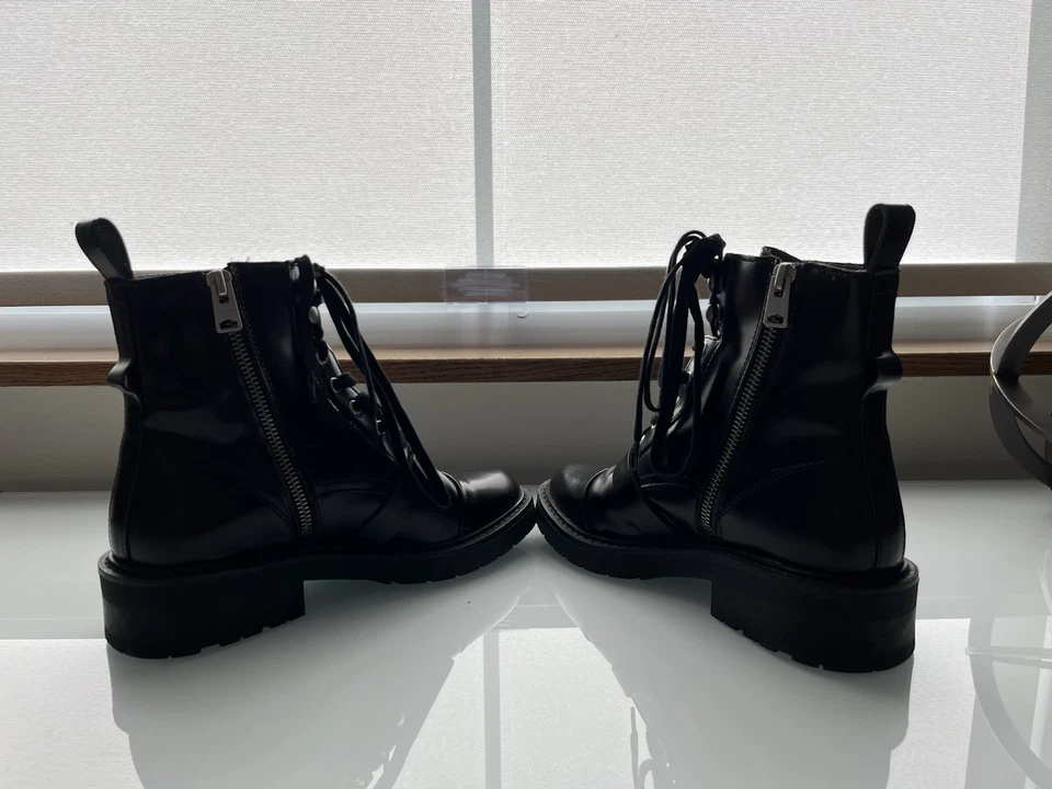 Botas de Combate AllSaints Donita Para Mujer Cuero Negro S US6.5 EU37 - Usadas solo 1X Foto 4 de 4