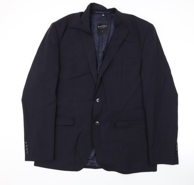 Benvenuto Herren Sakko Anzugjacke schwarz Wolle Größe 42 Regular