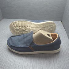 Hey Dude Misty Womens Slip On Loafers Size 8 Blue Chambray Casual Comfort Shoes