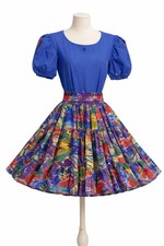 Vintage Square Dance Dress Company Dress With Full Ruffle Petticoat Size 10 2 Pc