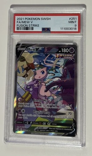 Pokemon Fusion Strike Mew V 251/264 Alternative Art Alt Holo Foil PSA 9