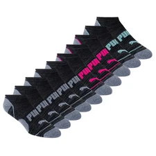 Puma Ladies' Low Cut Wicking Arch Support Socks Fit Shoe Size 5-9.5 pack-10 NWT