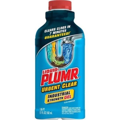LIQUID-PLUMR 17Oz Industrial Strength Urgent Clear Clog Remover & Drain Cleaner