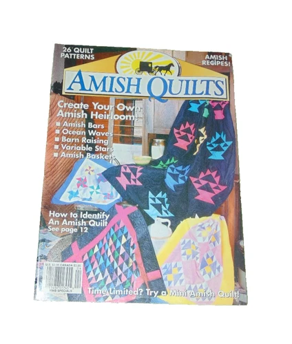 Vintage AMISH QUILTS Magazine 26 Patterns Quilt Pattern Guide Book Sampler