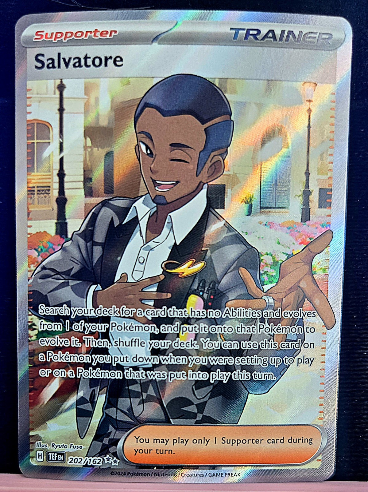 salvatore pokemon card price 2024 Japanese Scarlet & Violet: Cyber Judge #091/071 Super Rare Guide You can use this card on a Pokemon you put down when you were setting up to play or on a Pokemon that was put into play this turnYou may play only 1 Supporter card during your turn. Pokemon Card Salvatore Full Art