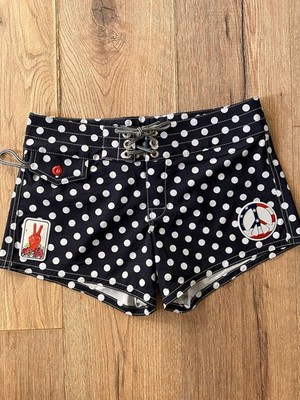 NWT Vintage Y2K Birdwell Beach Britches Polka Dot Shorts Size 0 No Flaws