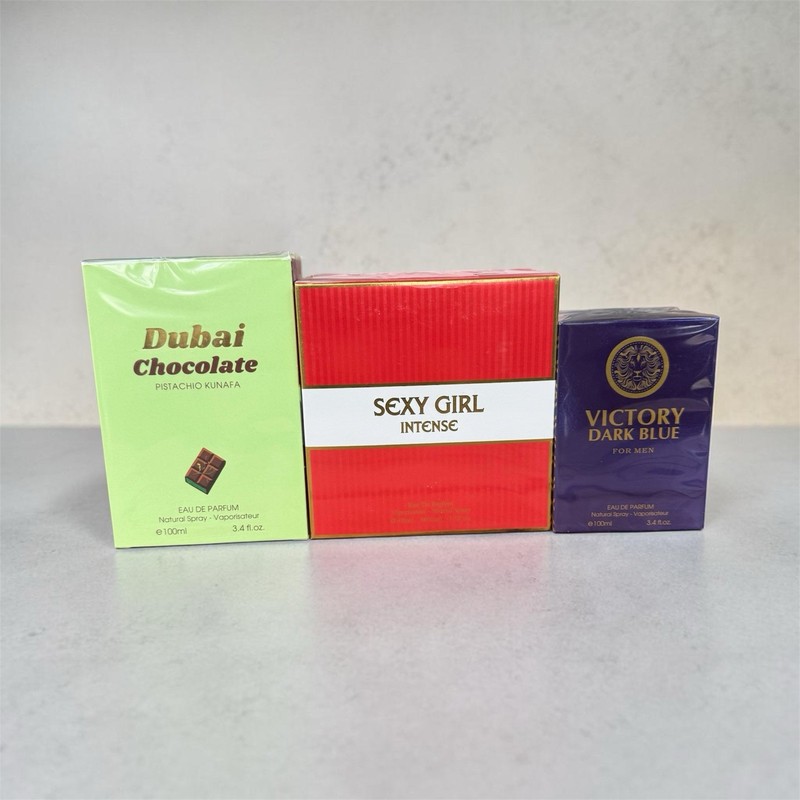 Mixed Perfume Lot 3 Pc Dubai Chocolate Pistachio Kunafa Sexy Girl Intense