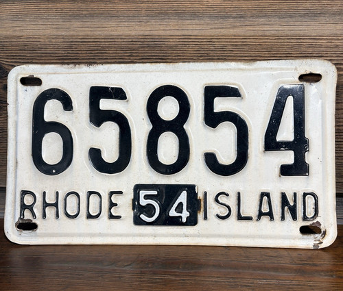 1954 Rhode Island License Plate Year Tab on 1953 base All Original Metal 4 Hole