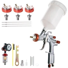 YT-160 LVLP Paint Guns Automotive Kit with 1.3/1.5/1.7/2.0mm Nozzles and Air ...