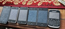 Lot of 5 Vintage Untested Apple IPhones Plus 1 Blackberry