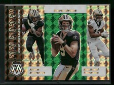 2020 Mosaic #FF12 Alvin Kamara Drew Brees Michael Thomas Flea Flicker Green