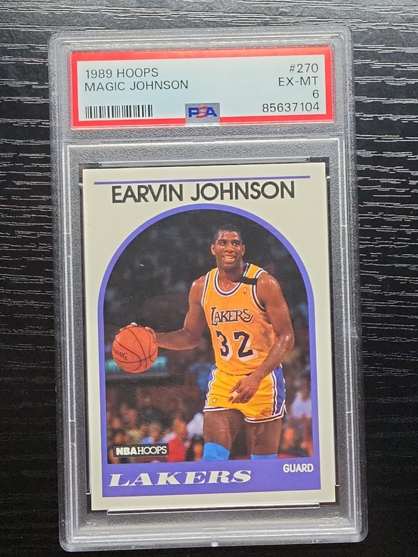 1989 Hoops Earvin Magic Johnson #270 Lakers PSA 6 EX-MT Vintage Basketball