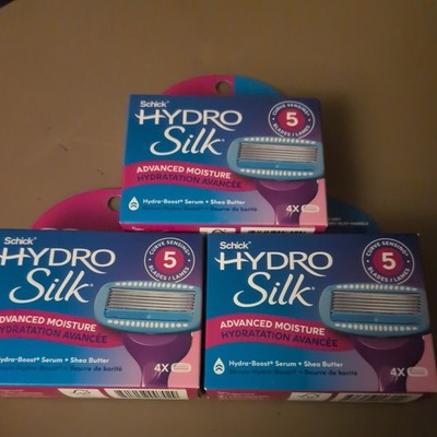 Womens Razor Blade Refills, Schick Hydro Silk  12 count (3  packs of 4) NEW
