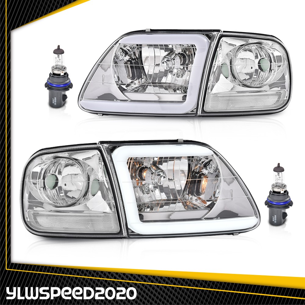トトノエライト Fit For 97-03 Ford F150/99-02 Expedition Chrome LED DRL