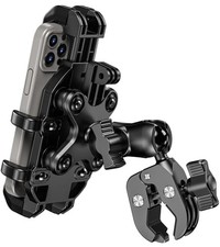 Motorcycle Phone Mount Holder with Vibration Dampener, Anti-Shake Cellphone