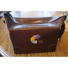 Large Vintage Leather Kodak Instant Carryall Camera Bag Tote Adjustable Strap
