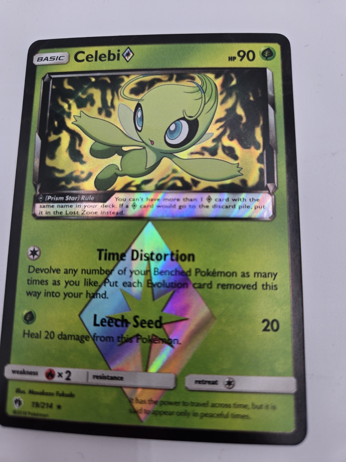 Pokemon Card Rare Holo Foil Celebi 19/214 Near Mint Eng