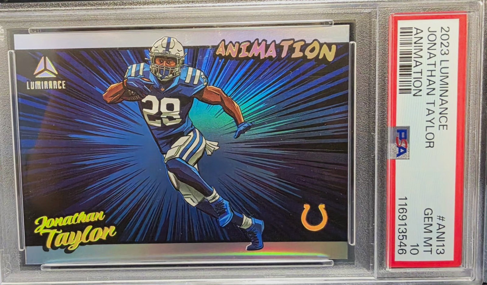 Panini Luminance 2023 Animation Jonathan Taylor PSA 10 #ANI-13